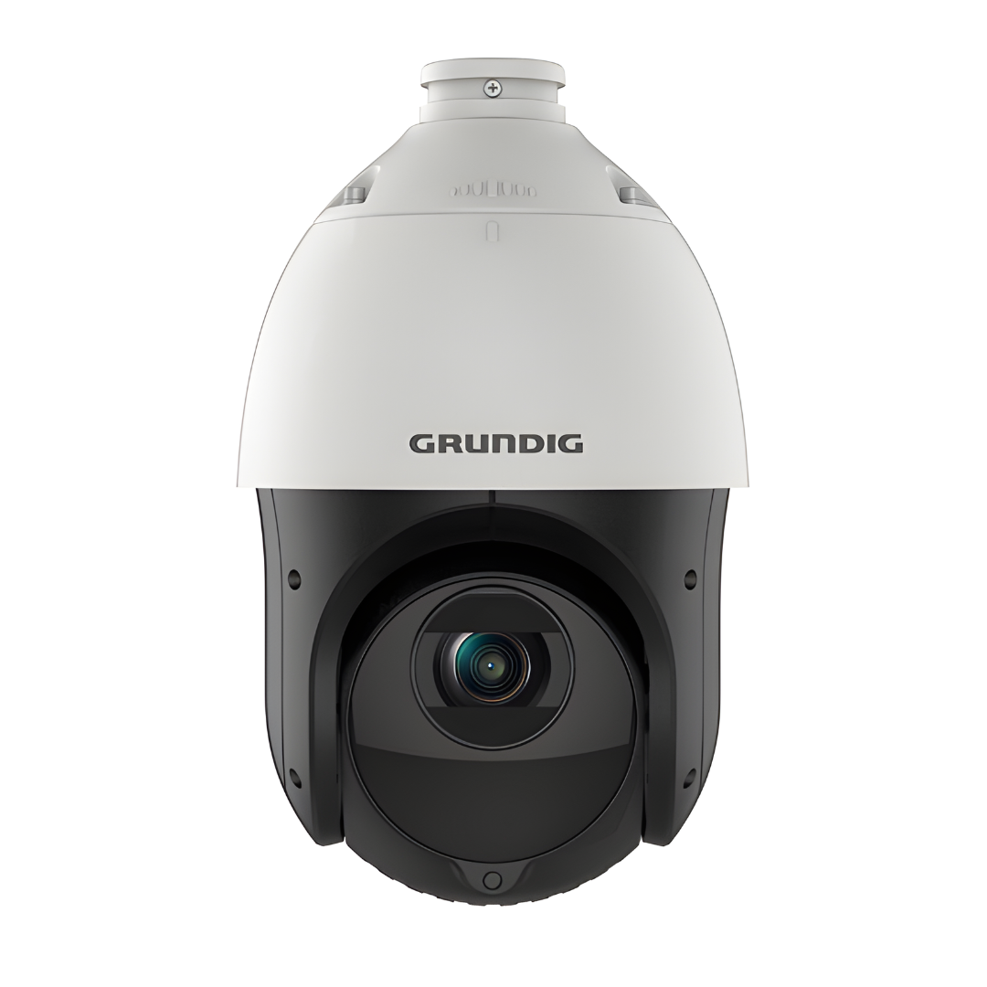 GD-CI-AP4647P – Produktfoto einer 4 MP PTZ Dome IP-Kamera (25x Zoom, ICR, IR-LED, WDR) vor weißem Hintergrund.