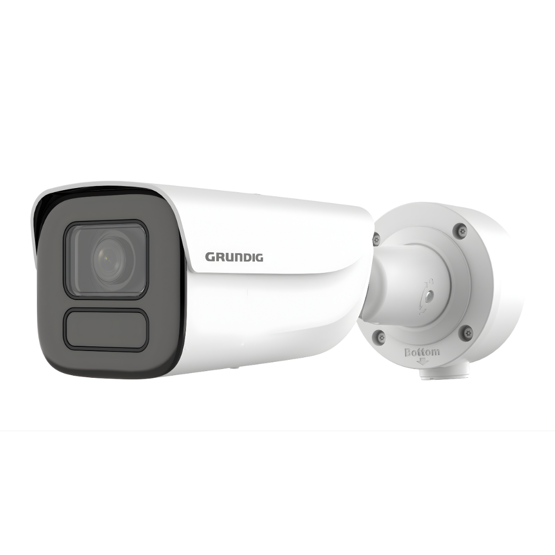 GD-CI-AT4634T – Produktfoto einer 4 MP Bullet IP-Kamera (2,7–13,5 mm Motor-Vario, ICR, Weißlicht-LED) vor weißem Hintergrund.