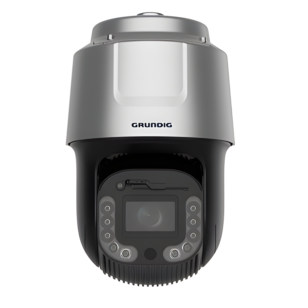 GD-CI-ET4747P – Produktfoto einer 4 MP PTZ Dome IP-Kamera (42x Zoom, ICR, IR-LED, WDR, Wischer) vor weißem Hintergrund.