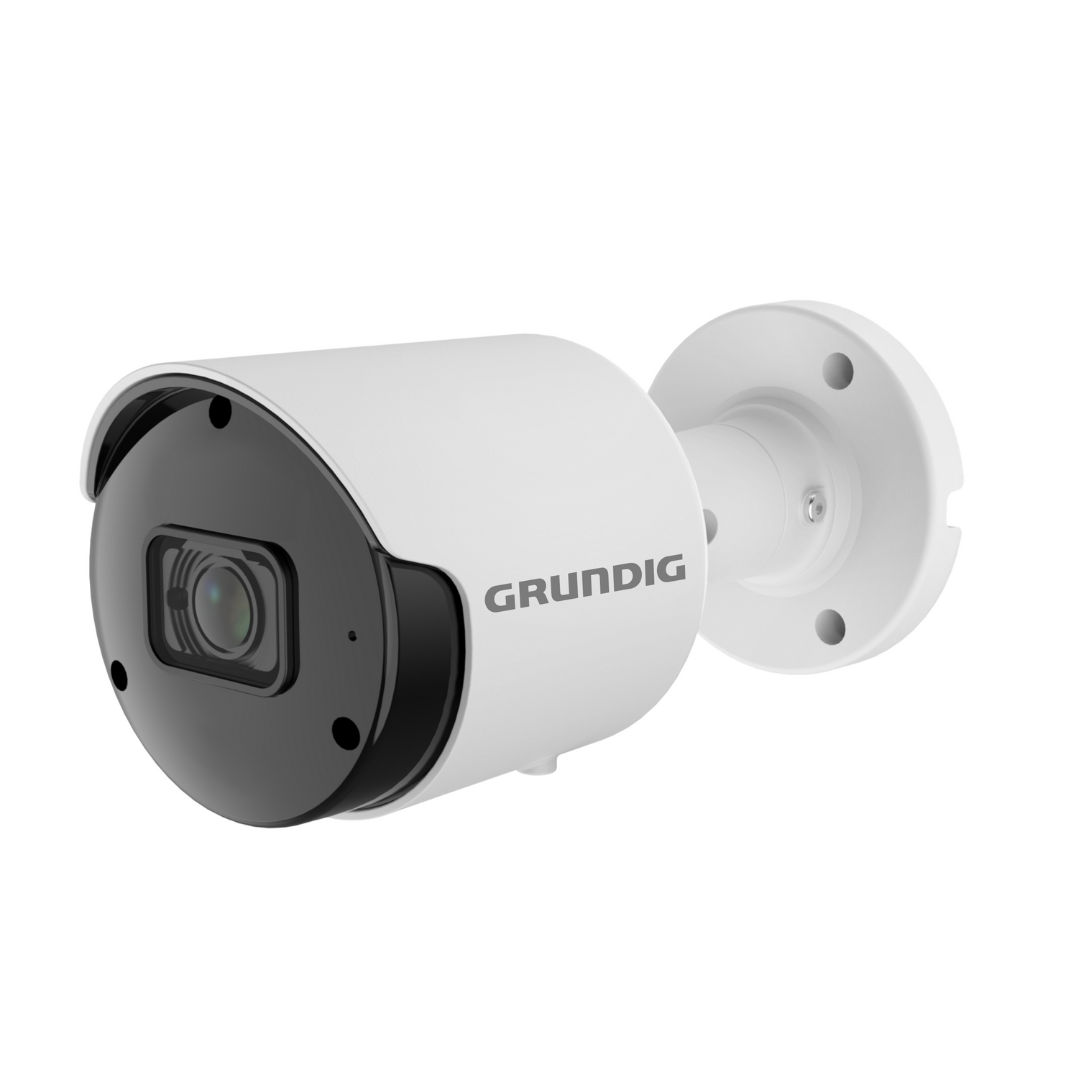 GU-CI-AC5617T – Produktfoto einer 5 MP Bullet IP-Kamera (3,6 mm Objektiv, ICR, IR-LED, WDR) vor weißem Hintergrund.